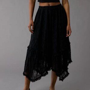 American Eagle L Witchy Asymmetrical Skirt Midi Lace Goth AE Boho